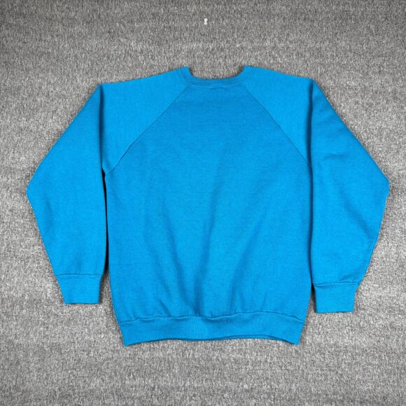 Vintage Workout Teddy Bear Sweatshirt Adult Large Blue Cute Gym USA Crewneck 90s - Picture 4 of 6